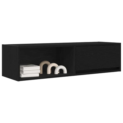 TV Cabinet Black Oak 100x31x25.5 cm Engineered Wood