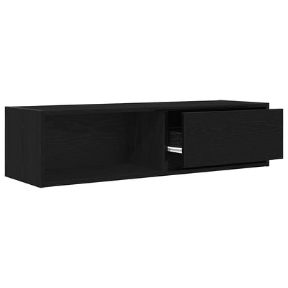 TV Cabinet Black Oak 100x31x25.5 cm Engineered Wood