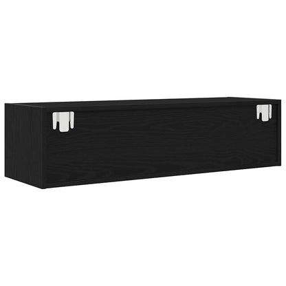 TV Cabinet Black Oak 100x31x25.5 cm Engineered Wood