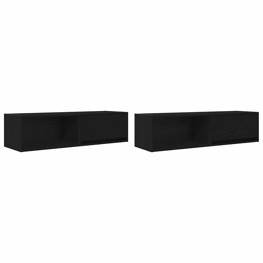 TV Cabinets 2 pcs Black Oak 100x31x25.5 cm Engineered Wood