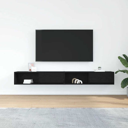 TV Cabinets 2 pcs Black Oak 100x31x25.5 cm Engineered Wood
