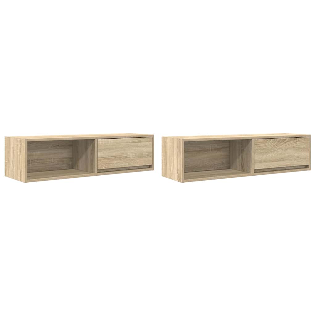 TV Cabinets 2 pcs Sonoma Oak 100x31x25.5 cm Engineered Wood