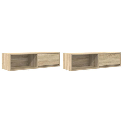 TV Cabinets 2 pcs Sonoma Oak 100x31x25.5 cm Engineered Wood