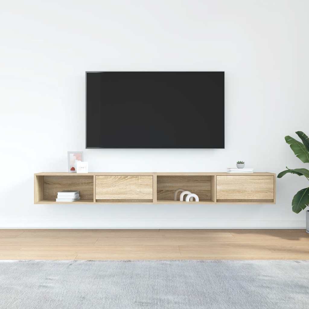 TV Cabinets 2 pcs Sonoma Oak 100x31x25.5 cm Engineered Wood
