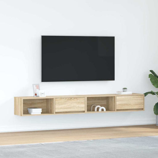 TV Cabinets 2 pcs Sonoma Oak 100x31x25.5 cm Engineered Wood