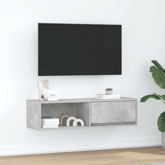 TV Cabinet Concrete Grey 100x31x25.5 cm Engineered Wood