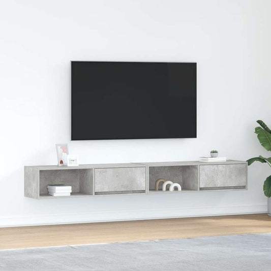 TV Cabinets 2 pcs Concrete Grey 100x31x25.5 cm Engineered Wood