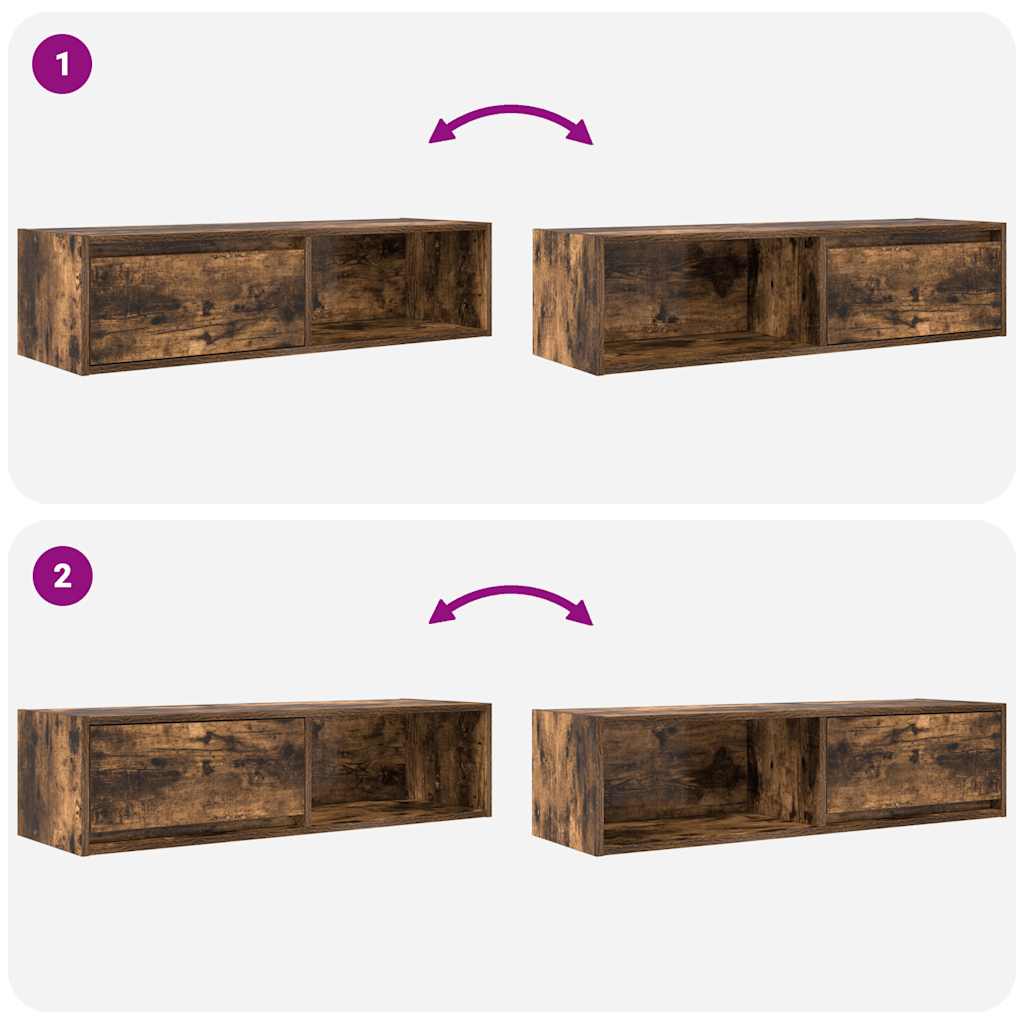 TV Cabinet Smoked Oak 100x31x25.5 cm Engineered Wood
