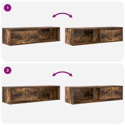 TV Cabinet Smoked Oak 100x31x25.5 cm Engineered Wood