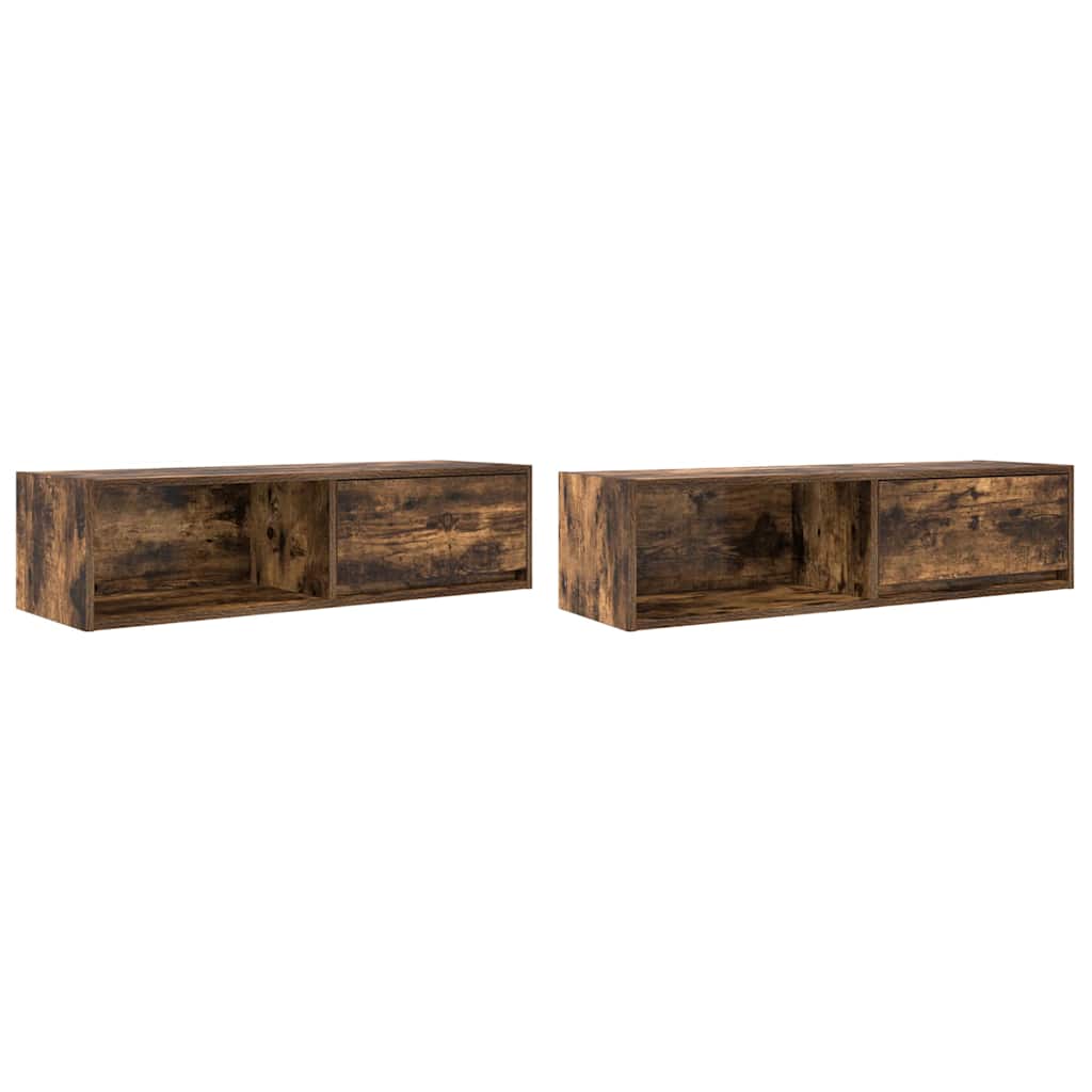 TV Cabinets 2 pcs Smoked Oak 100x31x25.5 cm Engineered Wood