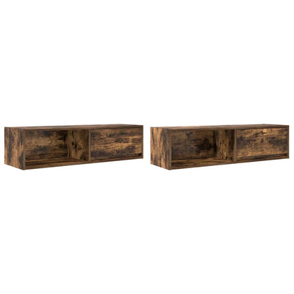TV Cabinets 2 pcs Smoked Oak 100x31x25.5 cm Engineered Wood