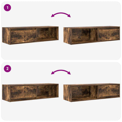 TV Cabinets 2 pcs Smoked Oak 100x31x25.5 cm Engineered Wood