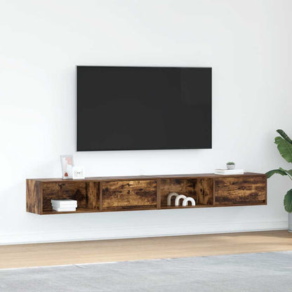 TV Cabinets 2 pcs Smoked Oak 100x31x25.5 cm Engineered Wood