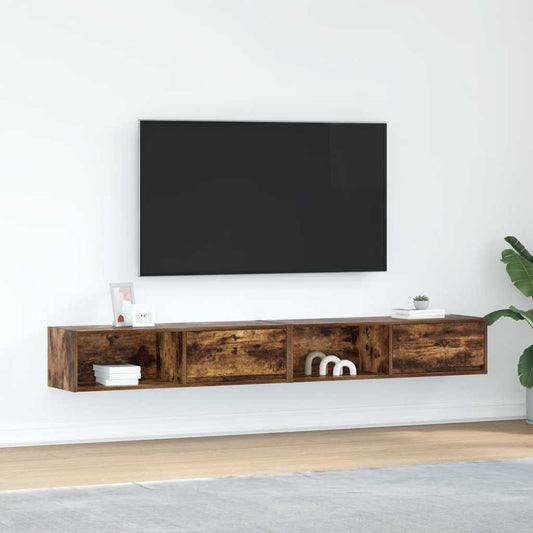 TV Cabinets 2 pcs Smoked Oak 100x31x25.5 cm Engineered Wood