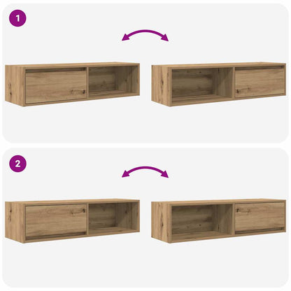 TV Cabinets 2 pcs Artisan Oak 100x31x25.5 cm Engineered Wood