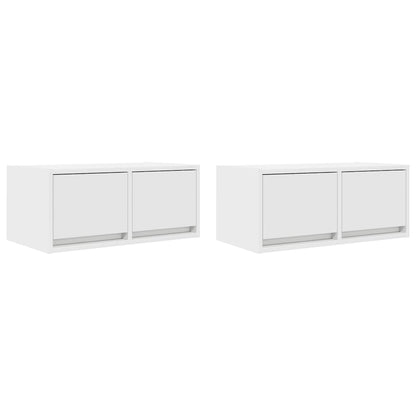 TV Cabinets 2 pcs White 60x31x25.5 cm Engineered Wood
