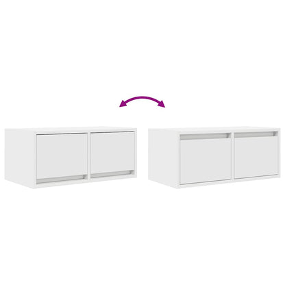 TV Cabinets 2 pcs White 60x31x25.5 cm Engineered Wood