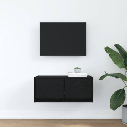 TV Cabinet Black Oak 60x31x25.5 cm Engineered Wood