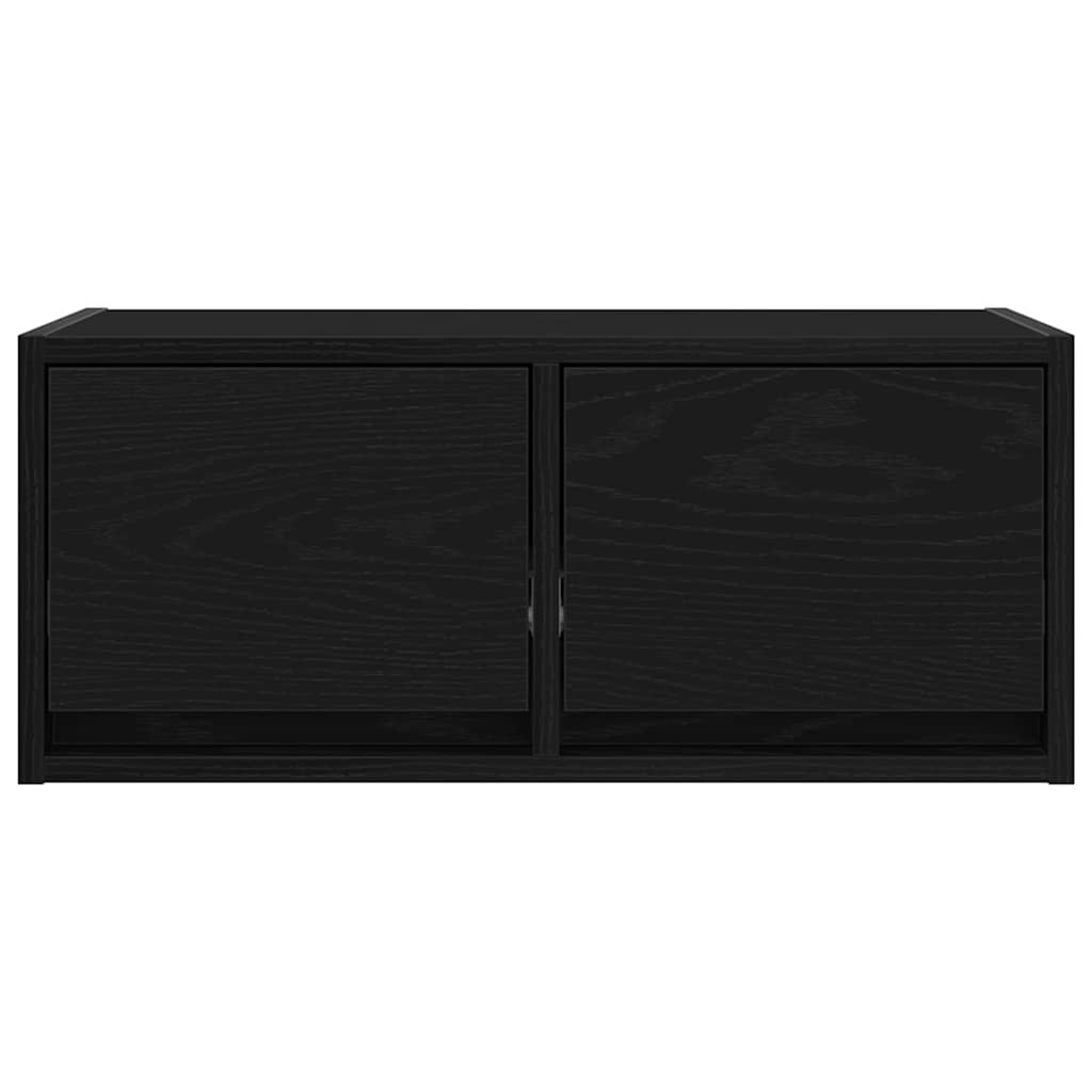 TV Cabinet Black Oak 60x31x25.5 cm Engineered Wood
