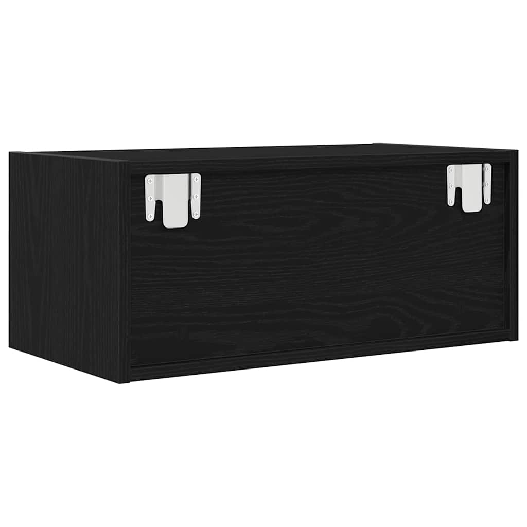 TV Cabinet Black Oak 60x31x25.5 cm Engineered Wood