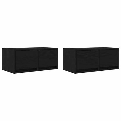 TV Cabinets 2 pcs Black Oak 60x31x25.5 cm Engineered Wood