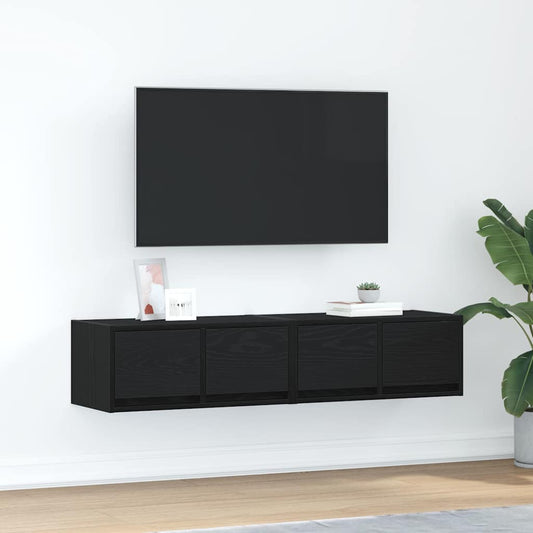 TV Cabinets 2 pcs Black Oak 60x31x25.5 cm Engineered Wood