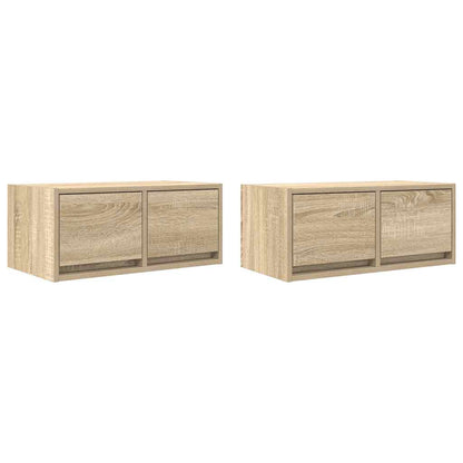 TV Cabinets 2 pcs Sonoma Oak 60x31x25.5 cm Engineered Wood