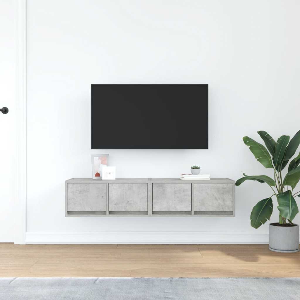 TV Cabinets 2 pcs Concrete Grey 60x31x25.5 cm Engineered Wood