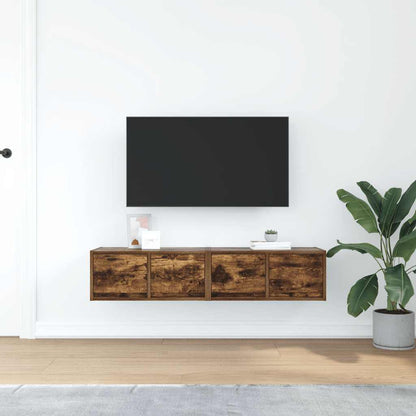 TV Cabinets 2 pcs Smoked Oak 60x31x25.5 cm Engineered Wood