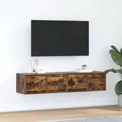 TV Cabinets 2 pcs Smoked Oak 60x31x25.5 cm Engineered Wood