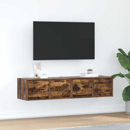 TV Cabinets 2 pcs Smoked Oak 60x31x25.5 cm Engineered Wood