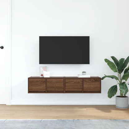 TV Cabinets 2 pcs Brown Oak 60x31x25.5 cm Engineered Wood