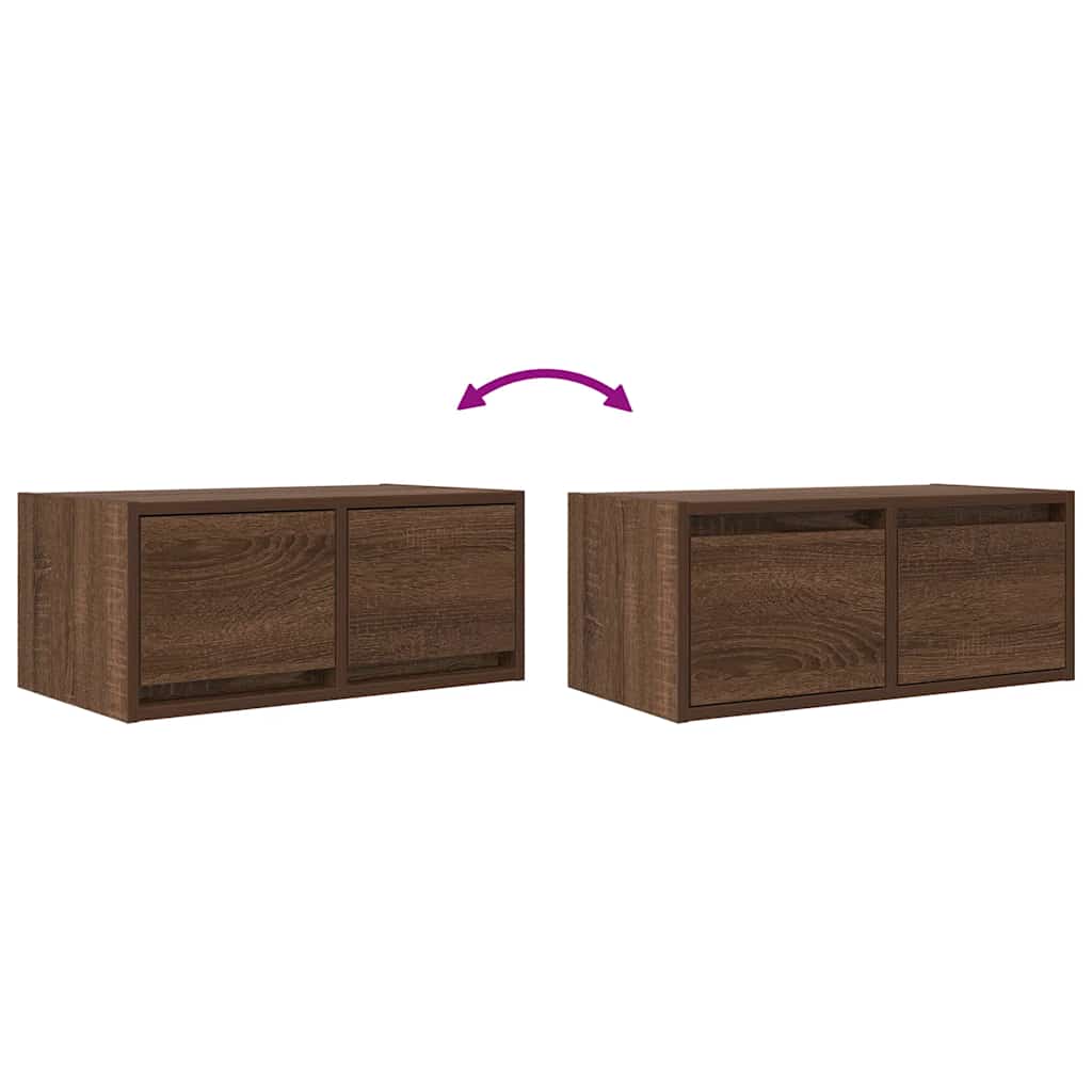 TV Cabinets 2 pcs Brown Oak 60x31x25.5 cm Engineered Wood
