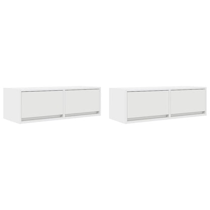 TV Cabinets 2 pcs White 80x31x25.5 cm Engineered Wood