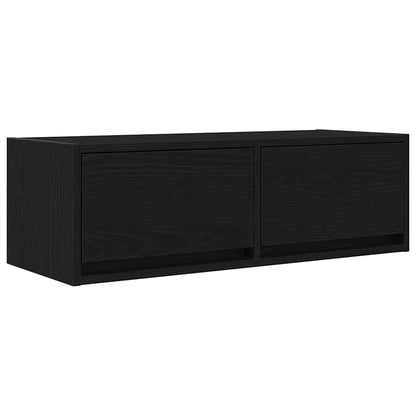 TV Cabinet Black Oak 80x31x25.5 cm Engineered Wood
