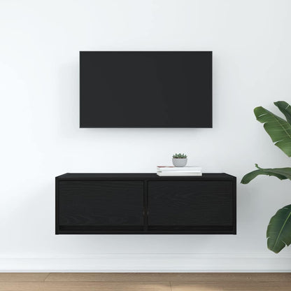TV Cabinet Black Oak 80x31x25.5 cm Engineered Wood