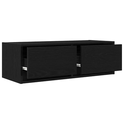 TV Cabinet Black Oak 80x31x25.5 cm Engineered Wood