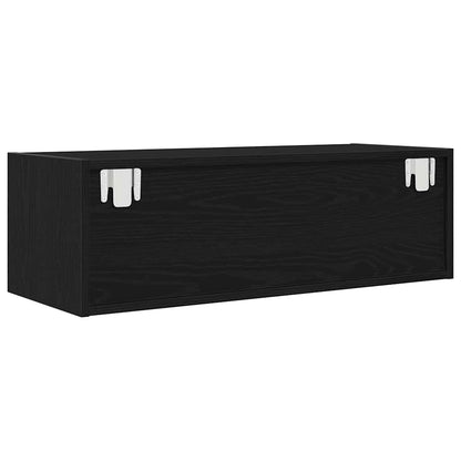 TV Cabinet Black Oak 80x31x25.5 cm Engineered Wood