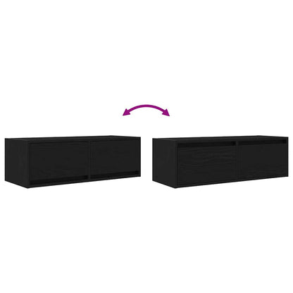 TV Cabinet Black Oak 80x31x25.5 cm Engineered Wood