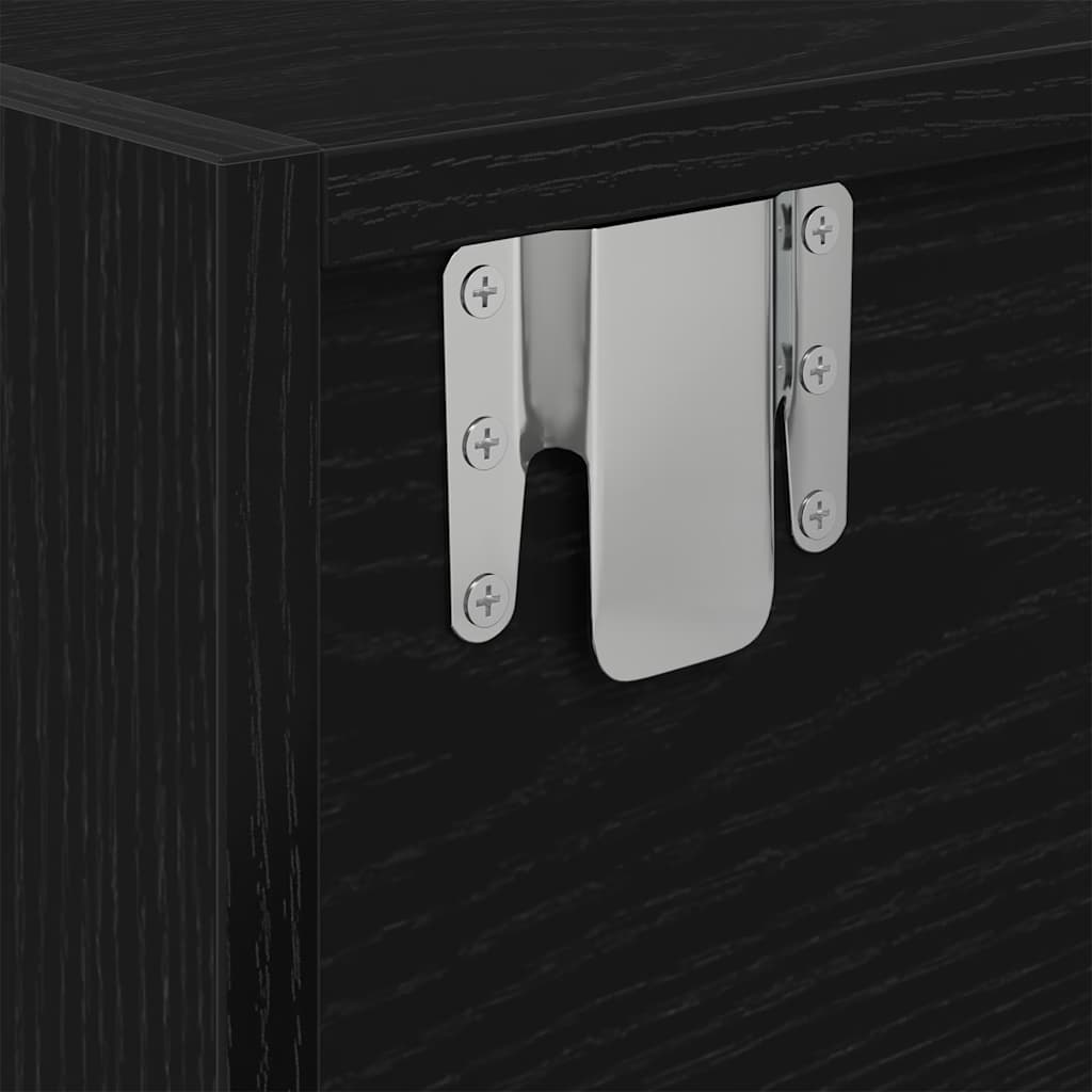 TV Cabinet Black Oak 80x31x25.5 cm Engineered Wood