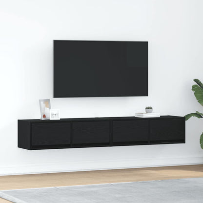 TV Cabinets 2 pcs Black Oak 80x31x25.5 cm Engineered Wood