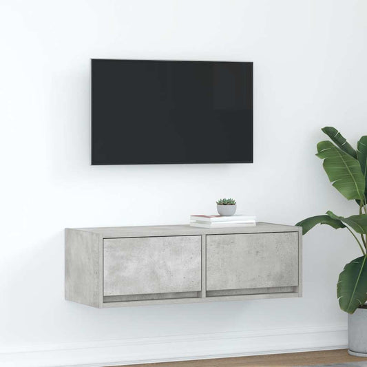 TV Cabinet Concrete Grey 80x31x25.5 cm Engineered Wood