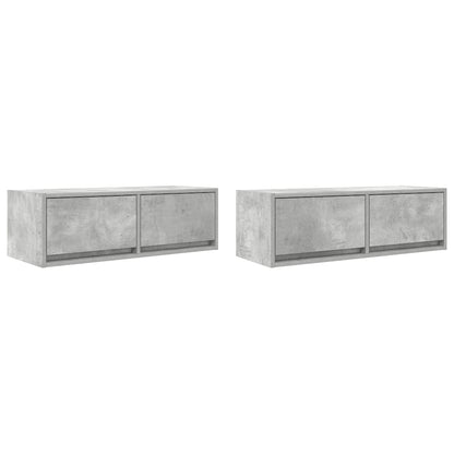 TV Cabinets 2 pcs Concrete Grey 80x31x25.5 cm Engineered Wood