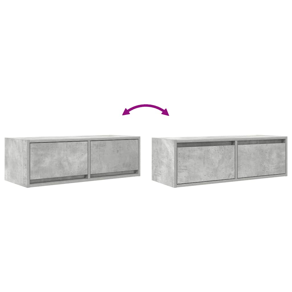TV Cabinets 2 pcs Concrete Grey 80x31x25.5 cm Engineered Wood