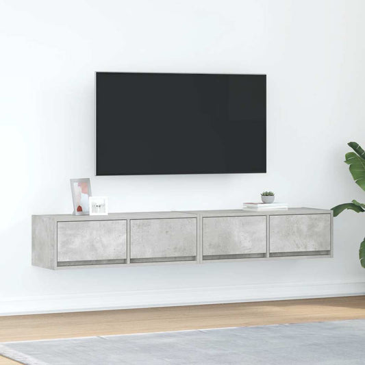 TV Cabinets 2 pcs Concrete Grey 80x31x25.5 cm Engineered Wood