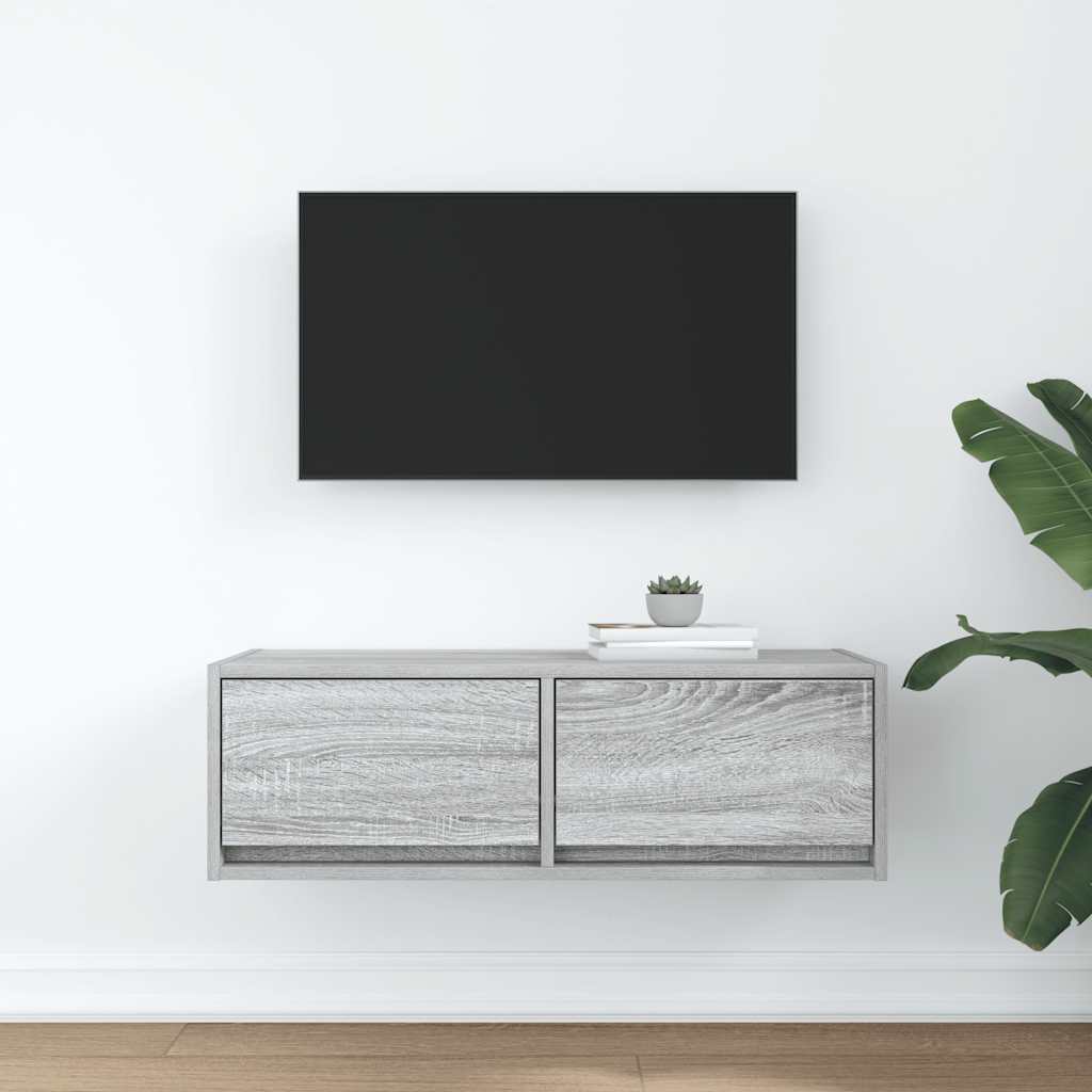 TV Cabinet Grey Sonoma 80x31x25.5 cm Engineered Wood