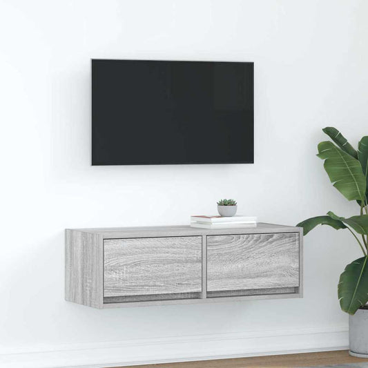 TV Cabinet Grey Sonoma 80x31x25.5 cm Engineered Wood