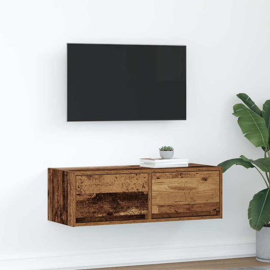 TV Cabinet Old Wood 80x31x25.5 cm Engineered Wood