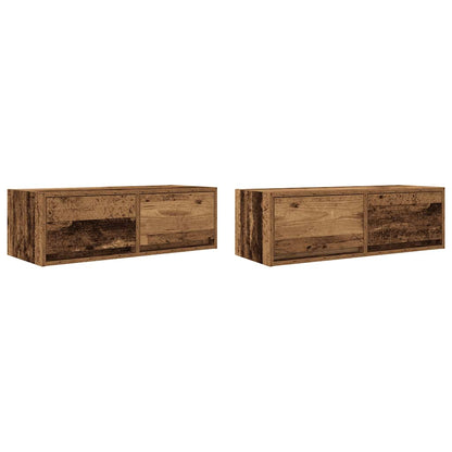 TV Cabinets 2 pcs Old Wood 80x31x25.5 cm Engineered Wood
