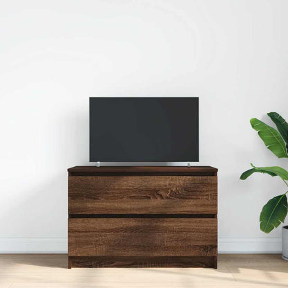 TV Cabinet Brown Oak 80x35x54 cm Engineered Wood